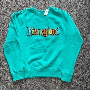 Disneyland Resort Women's Crewneck Sweatshirt Bright Teal NWT Size Small